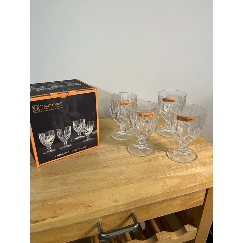 Nachtmann Noblesse Crystal Goblet Glasses Set of 4